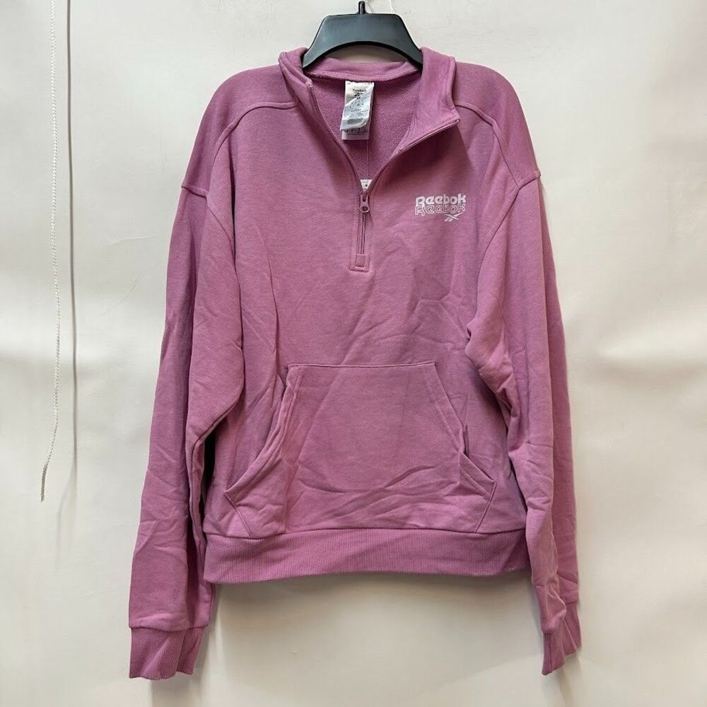 Reebok Womens XL Jasmine Pink Quarter Zip Pull Over Sweatshirt NWT BQ28